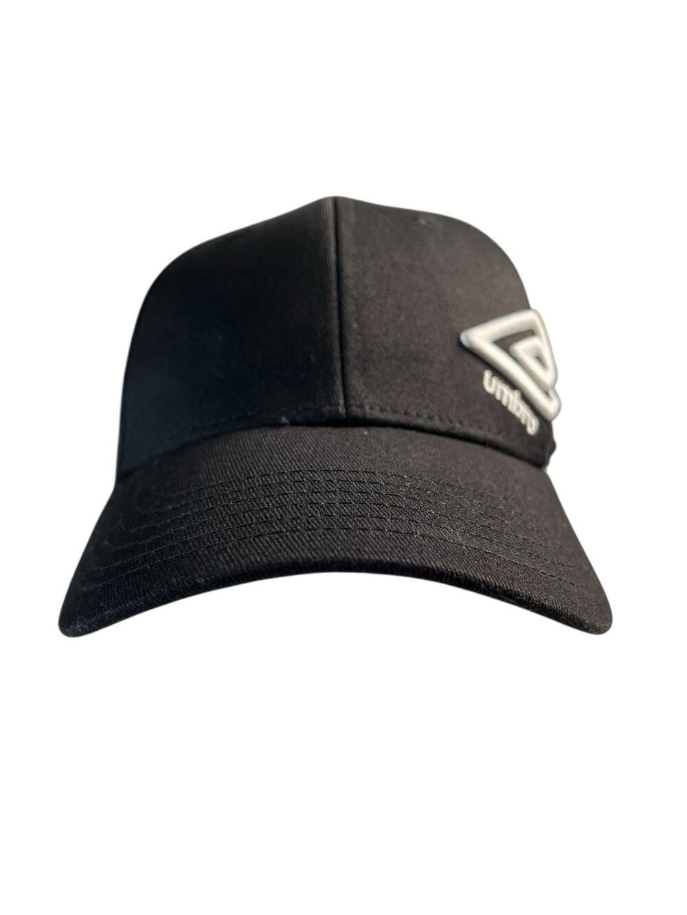 Umbro Cap Youth OSFA Black White Embroidered Logo Hat Soccer Stretch Fit NEW